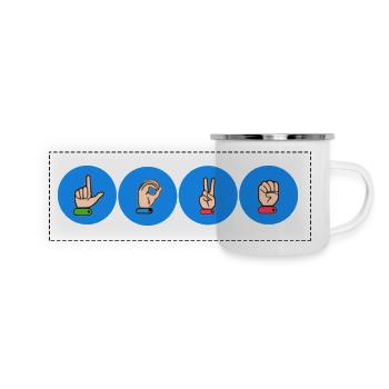 Love Hand Sign Glyphs - Panoramic Camper Mug - white - Front
