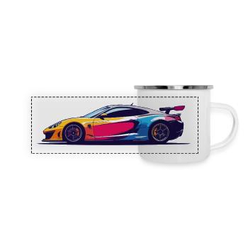 Colorful Super Sports Car Racing Car Art - Panoramic Camper Mug - white - Front
