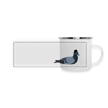 Dove with hat - Panoramic Camper Mug - white - Front