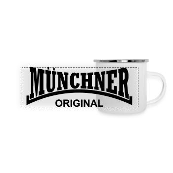 Münchner Original - Panorama Emaille-Tasse - Weiß - Vorne
