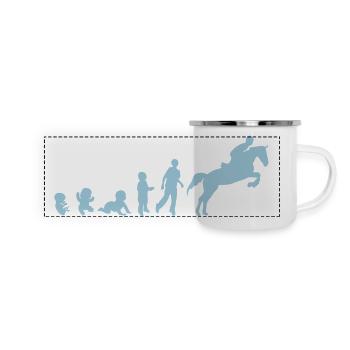 Entwicklung cheval3 Hindernis Reiten sein - Panorama Emaille-Tasse - Weiß - Vorne