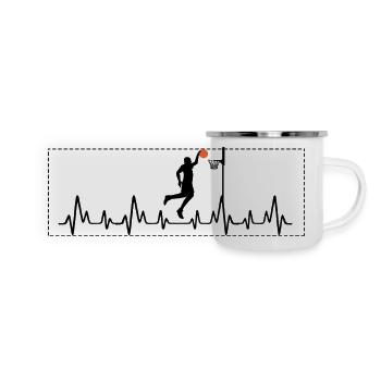 Basketball - Panorama Emaille-Tasse - Weiß - Vorne