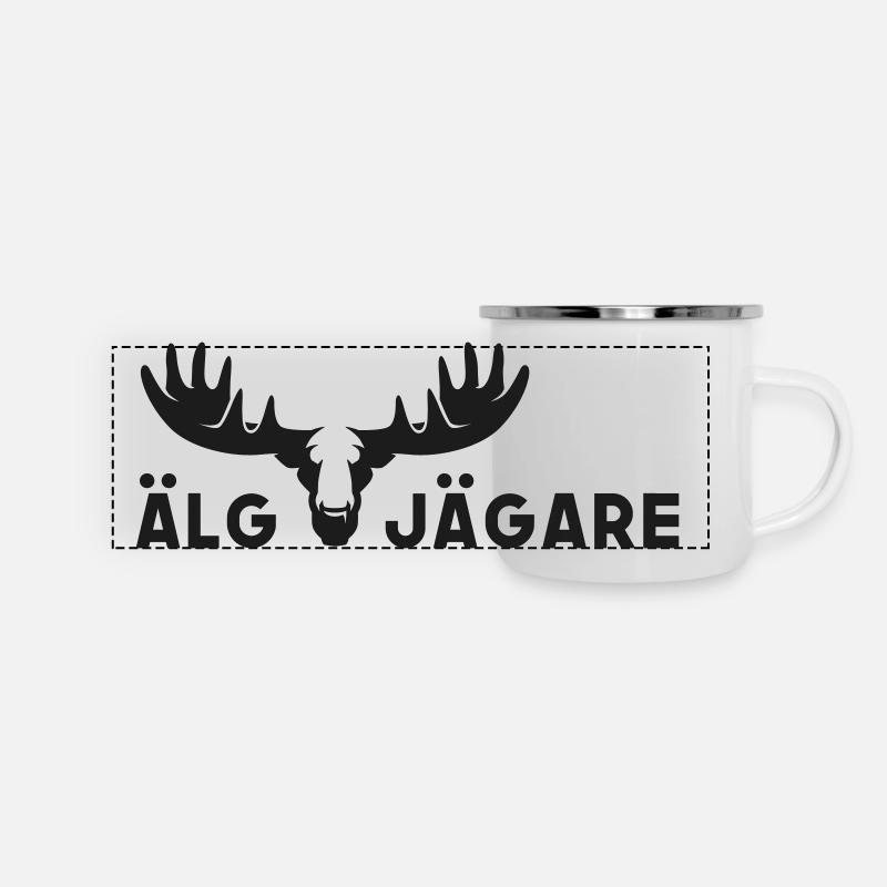 For moose fans 🫎 ÄLG JÄGARE - Panoramic Camper Mug - white