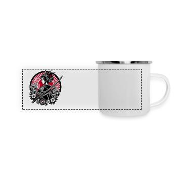 Samurai Girl flowers - Panoramic Camper Mug - white - Front