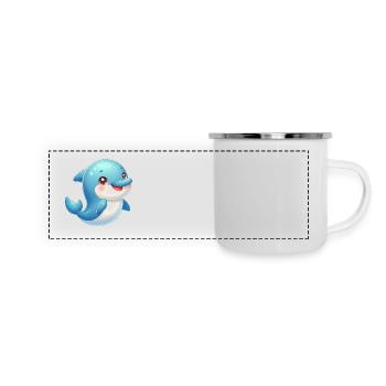 Zweiter Platz 2 - Panorama Emaille-Tasse - Weiß - Vorne