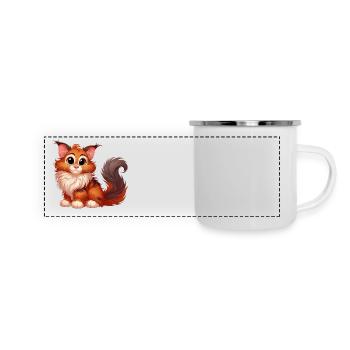 Maine Coon 2 - Panorama Emaille-Tasse - Weiß - Vorne