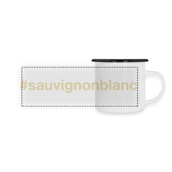 SAUVIGNON BLANC - Vin Blanc - Vin - Sommelier - Mug panoramique émaillé - blanc/noir - Devant