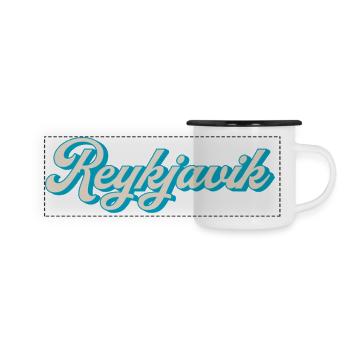 Reykjavik Neon Script - Panoramic Camper Mug - white/black - Front
