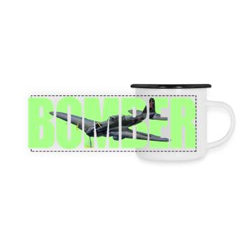 bombardier IL-2 - Mug panoramique émaillé - blanc/noir - Devant