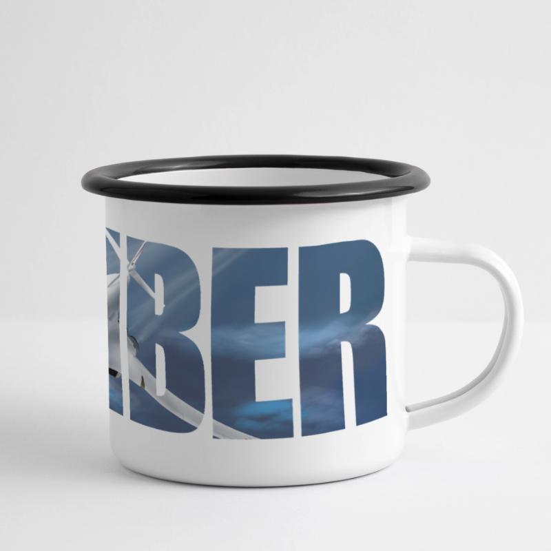 Bomber Tu-160 Panorama Emaille-Tasse