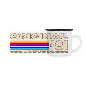Original 81 Arc En Ciel Vintage - Mug panoramique émaillé - blanc/noir - Devant