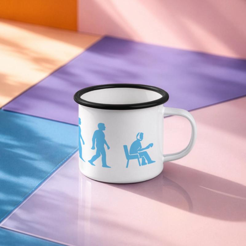 Évolution vers le travail de bureau Mug panoramique émaillé