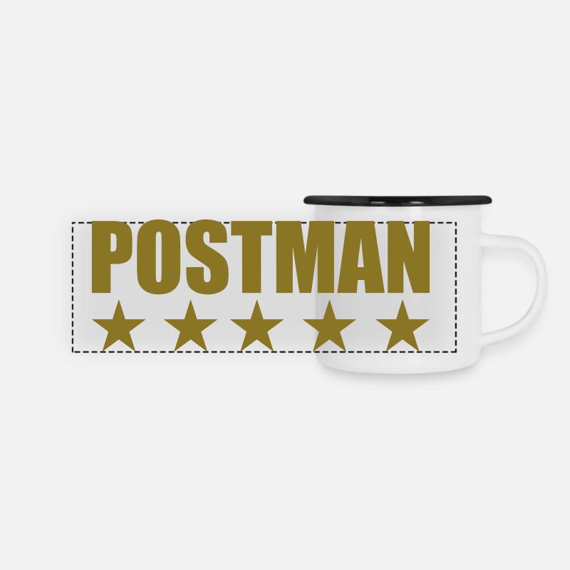 Postman - Mug panoramique émaillé - blanc/noir