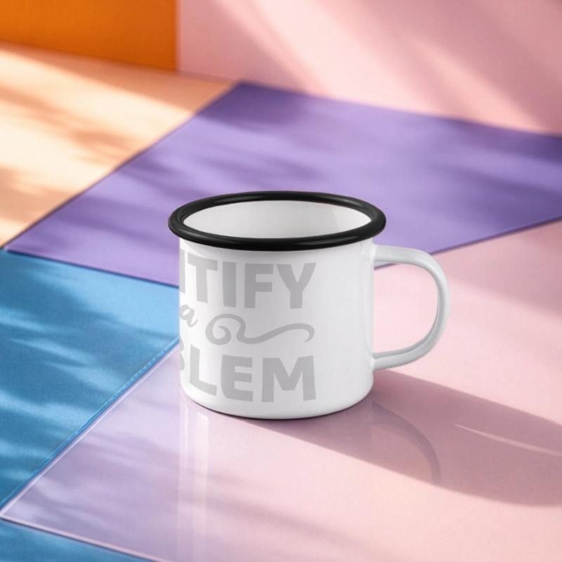 I Identify as a Problem Statement Frech Rebellisch Panorama Emaille-Tasse