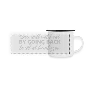 You Will Not Heal Healing Pain Let Go New - Panoramic Camper Mug - white/black - Front