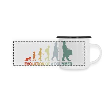 Batteur vintage Evolution - Mug panoramique émaillé - blanc/noir - Devant
