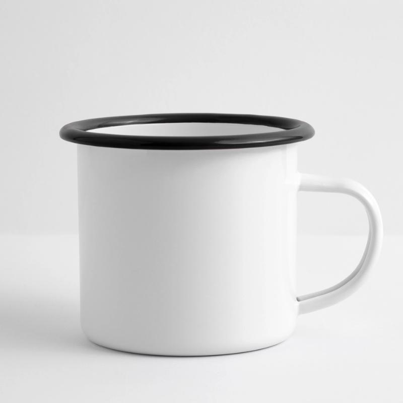 Evolution einer MTB-Radfahrer-Silhouette Panorama Emaille-Tasse