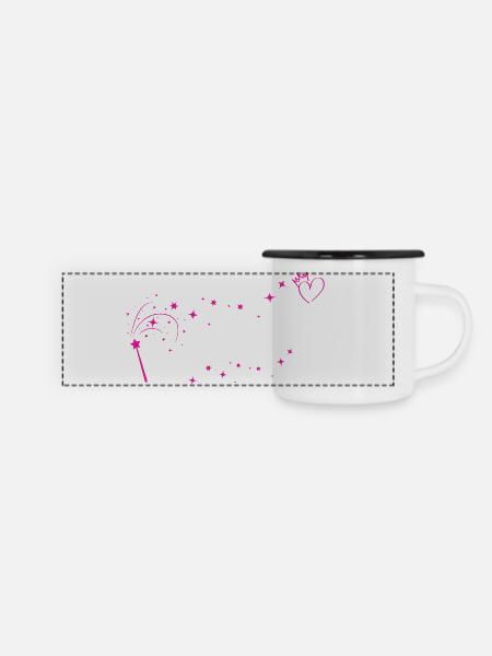 Problemlöserin Funkeln - Panorama Emaille-Tasse - Weiß/Schwarz