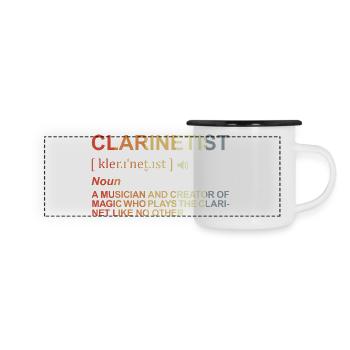 Signification clarinettiste - Mug panoramique émaillé - blanc/noir - Devant