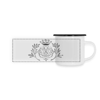 Bach seal, monogram, coat of arms, insignia - silver - Panoramic Camper Mug - white/black - Front