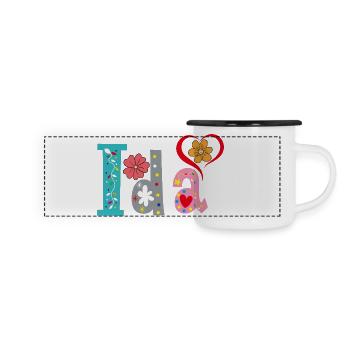 Personalized Ida Name - Panoramic Camper Mug - white/black - Front