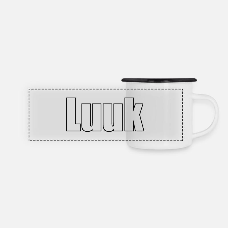 Luuk | - Panorama Emaille-Tasse - Weiß/Schwarz