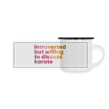 Karate - Panorama Emaille-Tasse - Weiß/Schwarz - Vorne
