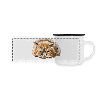Persian cat cat - Panoramic Camper Mug - white/black - Front