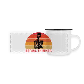 Serial Thinker Skeleton Thinking Retro Sunset - Panoramic Camper Mug - white/black - Front