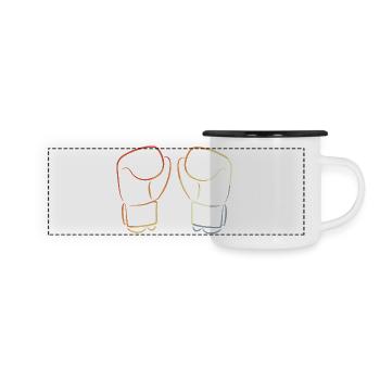 Gants de kickboxing - Mug panoramique émaillé - blanc/noir - Devant