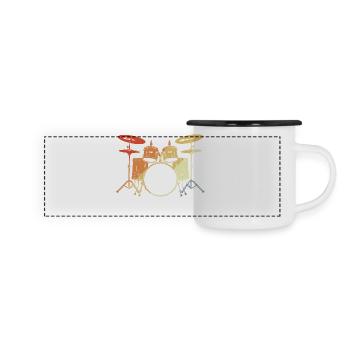 Piège Look Vintage - Mug panoramique émaillé - blanc/noir - Devant