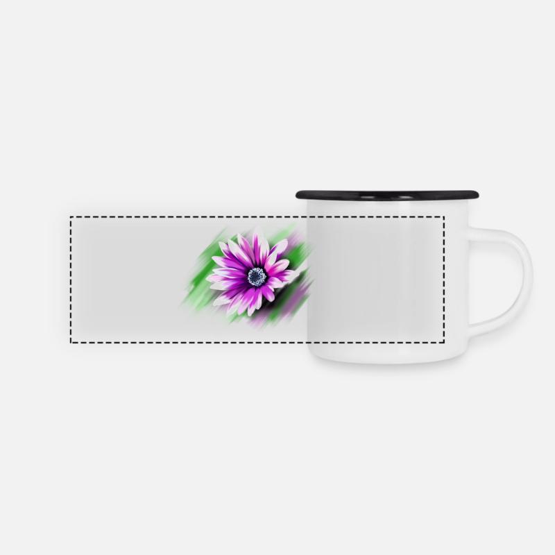Flower - Panoramic Camper Mug - white/black