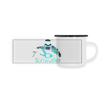 soudeur - Mug panoramique émaillé - blanc/noir - Devant