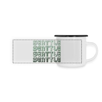 Seattle Retro Blockletters - Panoramic Camper Mug - white/black - Front