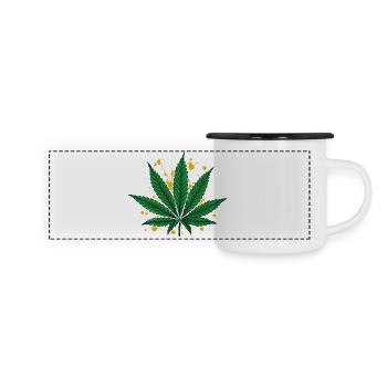 Cannabis Blatt Legalize 420 t-shirt Hanf Mode Weed - Panorama Emaille-Tasse - Weiß/Schwarz - Vorne