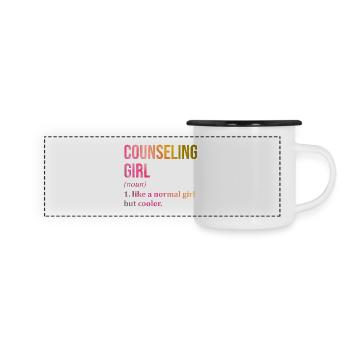 conseiller - Mug panoramique émaillé - blanc/noir - Devant