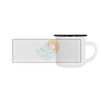 Adventure Awaits – Glowing Night-Hike Vibe - Panoramic Camper Mug - white/black - Front