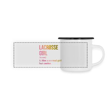 Lacrosse - Panorama Emaille-Tasse - Weiß/Schwarz - Vorne