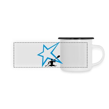 Kanu Stern - Panorama Emaille-Tasse - Weiß/Schwarz - Vorne