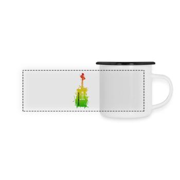 Rainbow Splatter Guitar - Panoramic Camper Mug - white/black - Front
