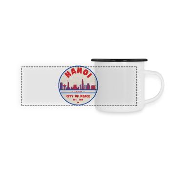 Insigne de la ville de la paix de Hanoï Paysage urbain - Mug panoramique émaillé - blanc/noir - Devant
