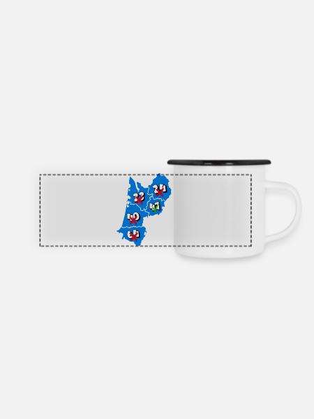 Region Aquitanien - Panorama Emaille-Tasse - Weiß/Schwarz