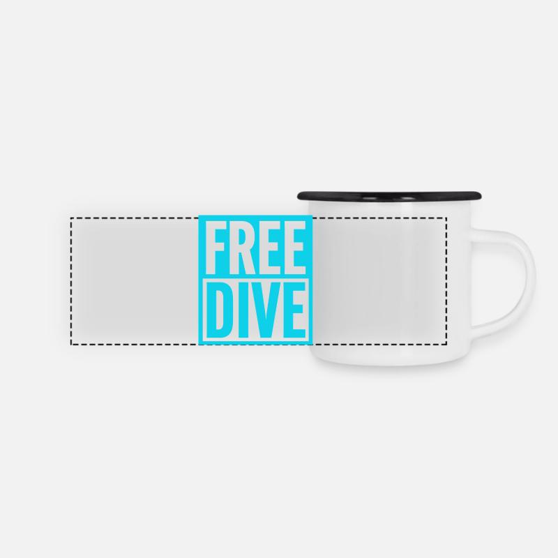PLONGÉE GRATUITE Typographique audacieux Design vibrant - Mug panoramique émaillé - blanc/noir
