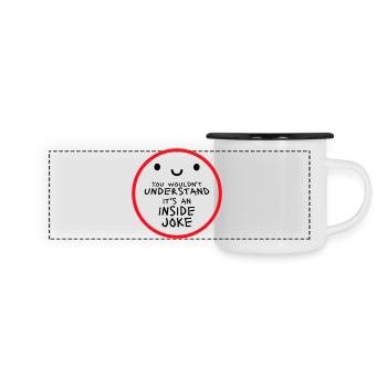 You Wouldn't Understand It's An Inside Joke Spruch - Panorama Emaille-Tasse - Weiß/Schwarz - Vorne