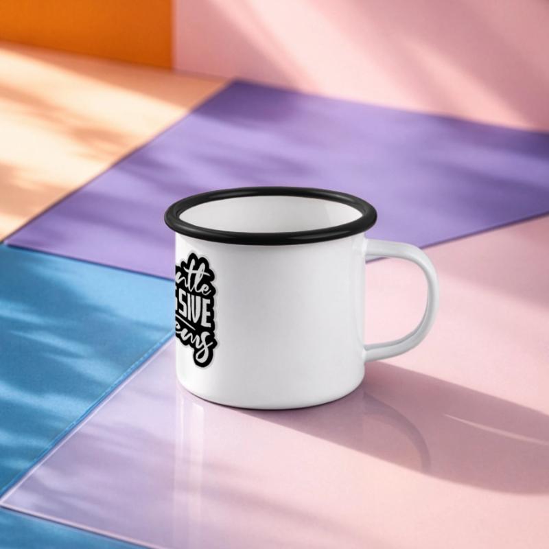 Dismantle Oppressive Systems Aktivismus Statement Panorama Emaille-Tasse