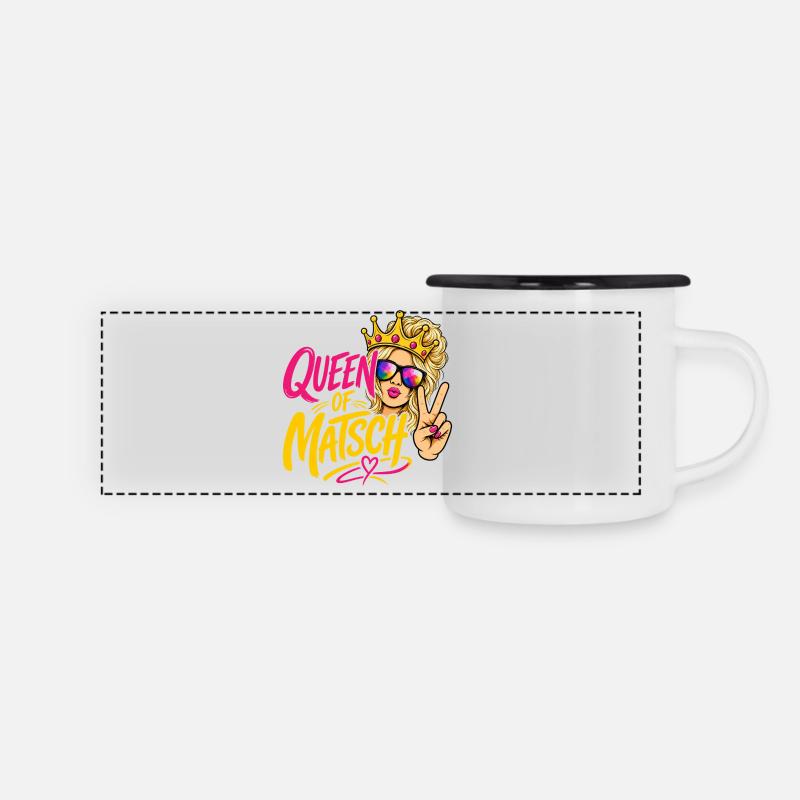 Queen of Mud - Blonde - Panoramic Camper Mug - white/black