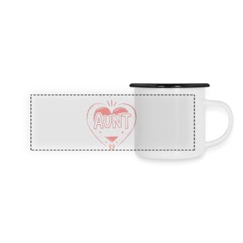 Tante 2026 Tante 2026 Befördert zu Tante 2026 - Panorama Emaille-Tasse - Weiß/Schwarz - Vorne