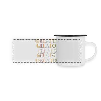 Gelato Vintage Retro - Panorama Emaille-Tasse - Weiß/Schwarz - Vorne