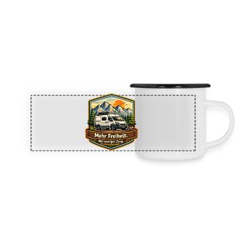 Camping-More Freedom-With Less Stuff-Camper - Panoramic Camper Mug - white/black - Front