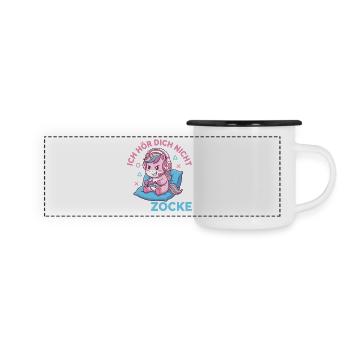 Funny Gamer Unicorn Headset Gaming Saying - Panoramic Camper Mug - white/black - Front
